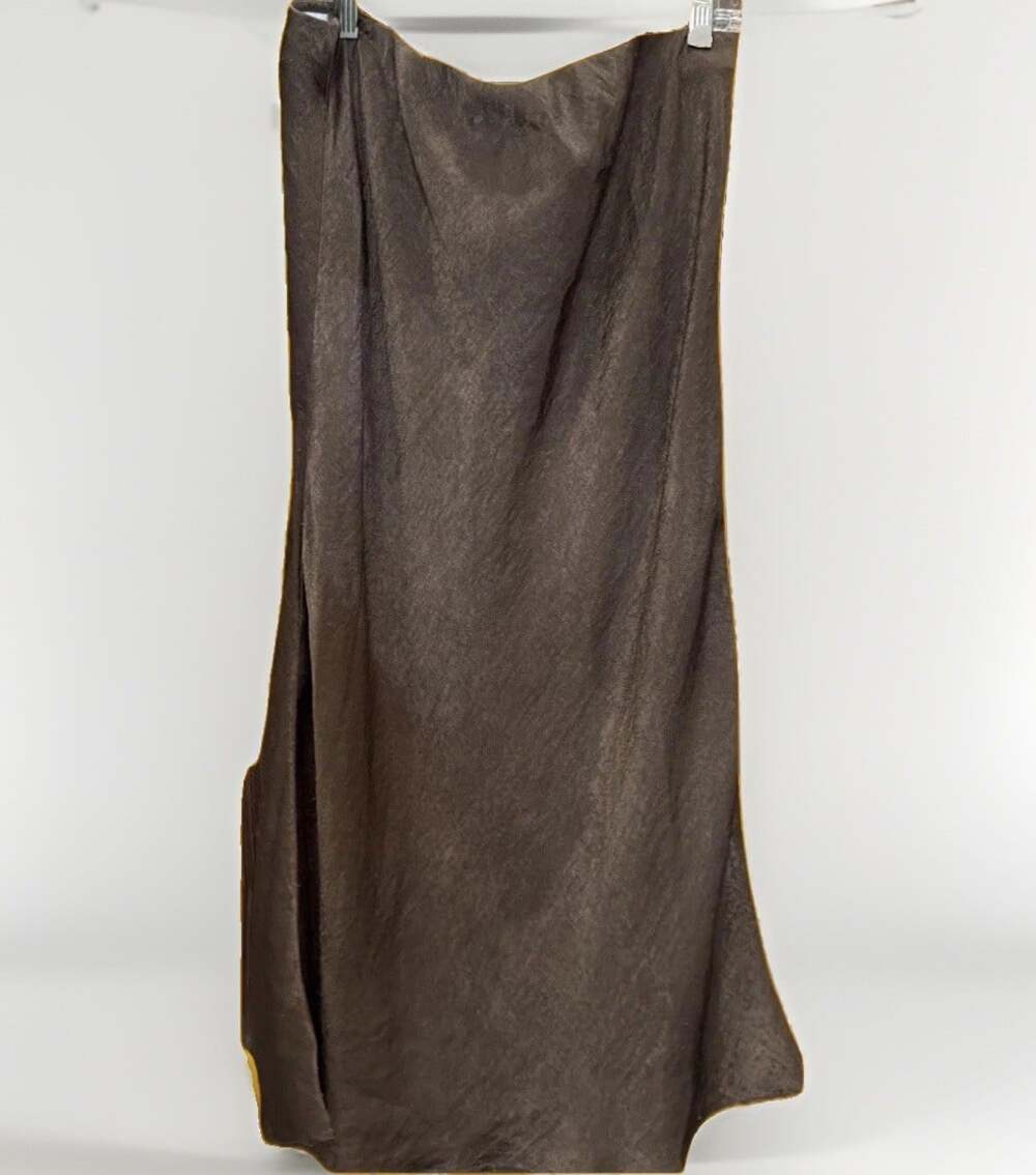 Bobeau SKIRT Brown Textured Pattern Flowy DarkFairy Midi Whimsigoth  L 30”W 31”L